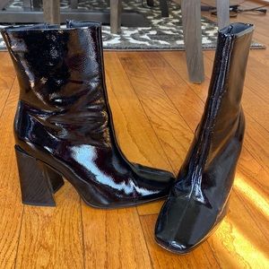 black patent bootie